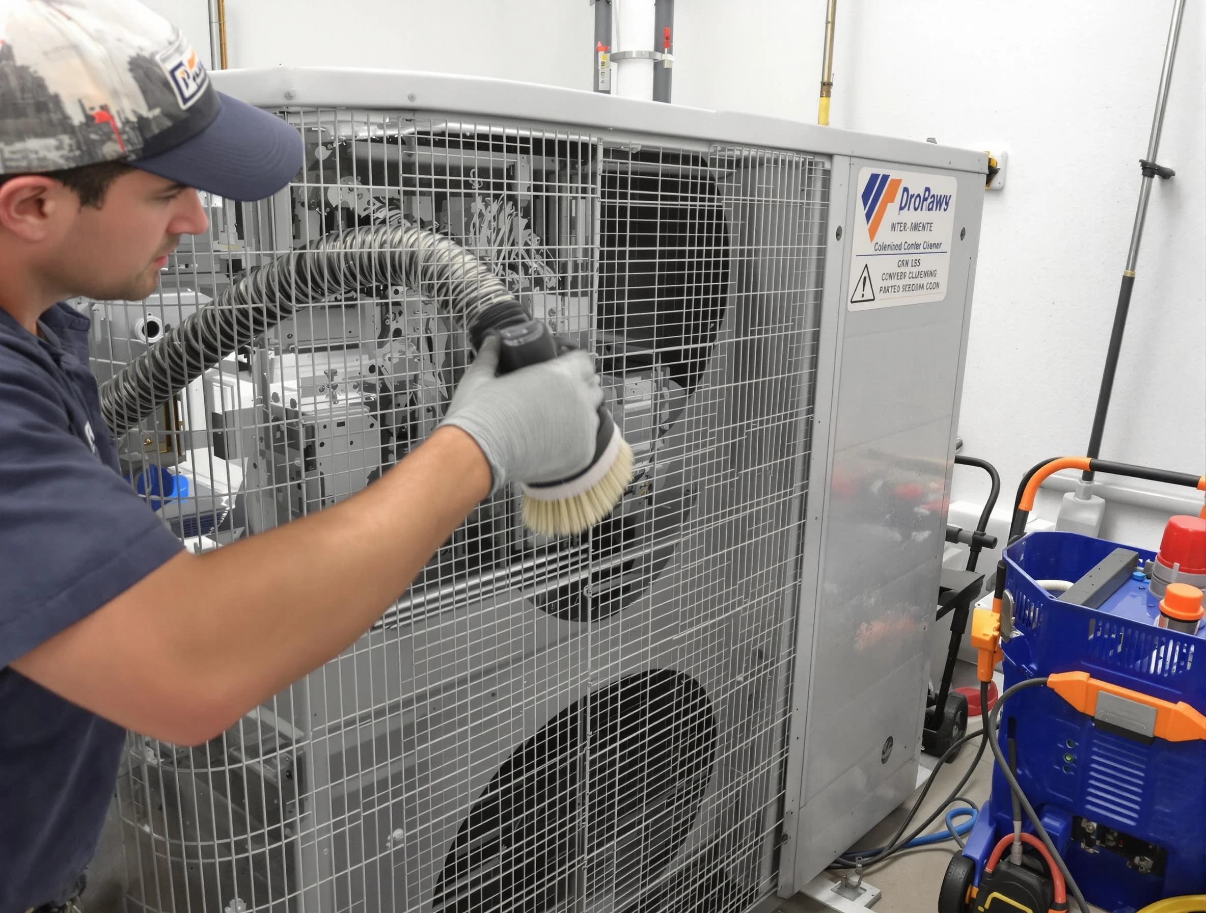 Piedmont Air Duct Cleaning specialist performing precision AC coil cleaning for improved system performance in Piedmont