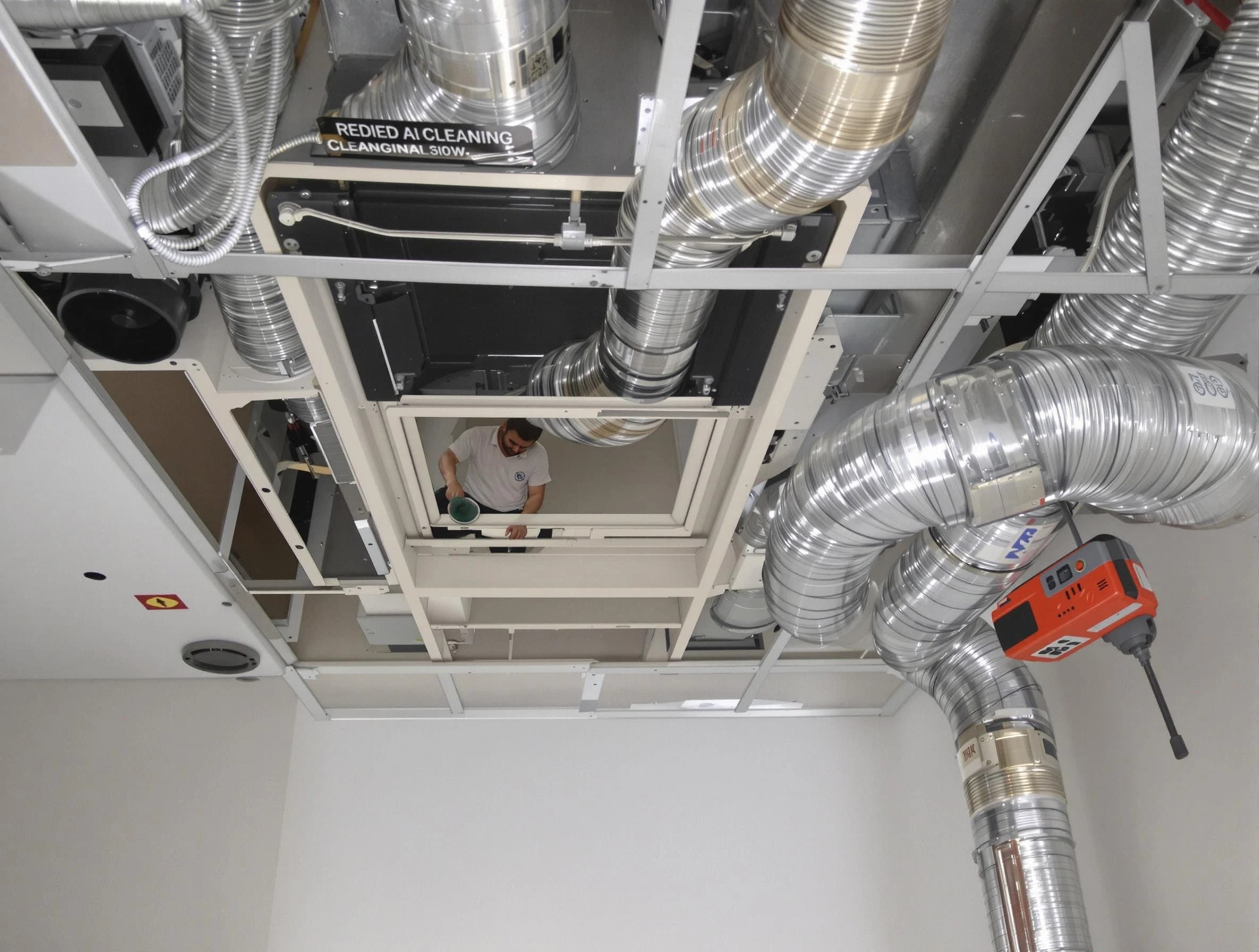Piedmont Air Duct Cleaning technician performing detailed central duct system cleaning in Piedmont