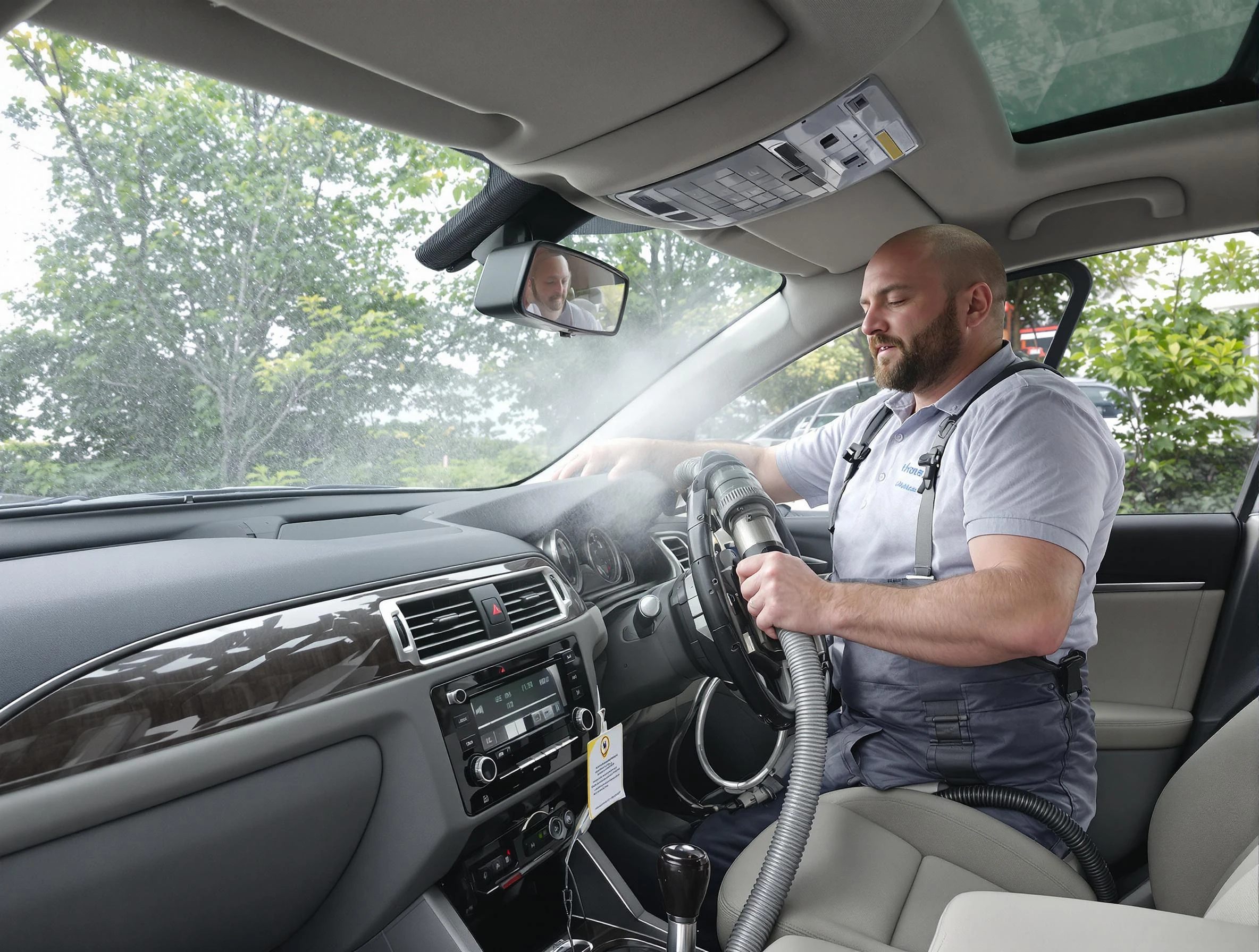 Piedmont Air Duct Cleaning specialist performing professional car duct cleaning in Piedmont