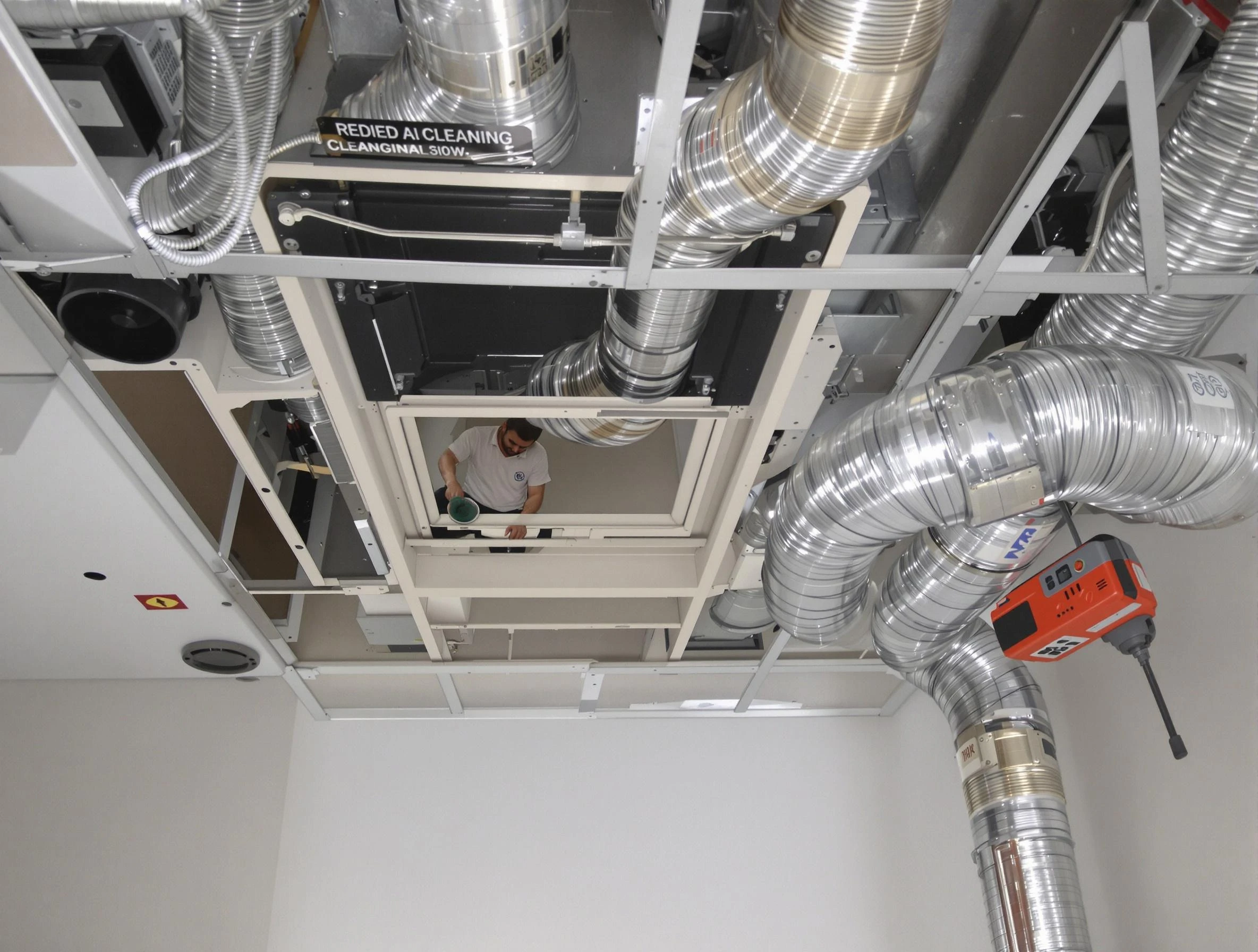 Piedmont Air Duct Cleaning technician performing detailed central duct system cleaning in Piedmont