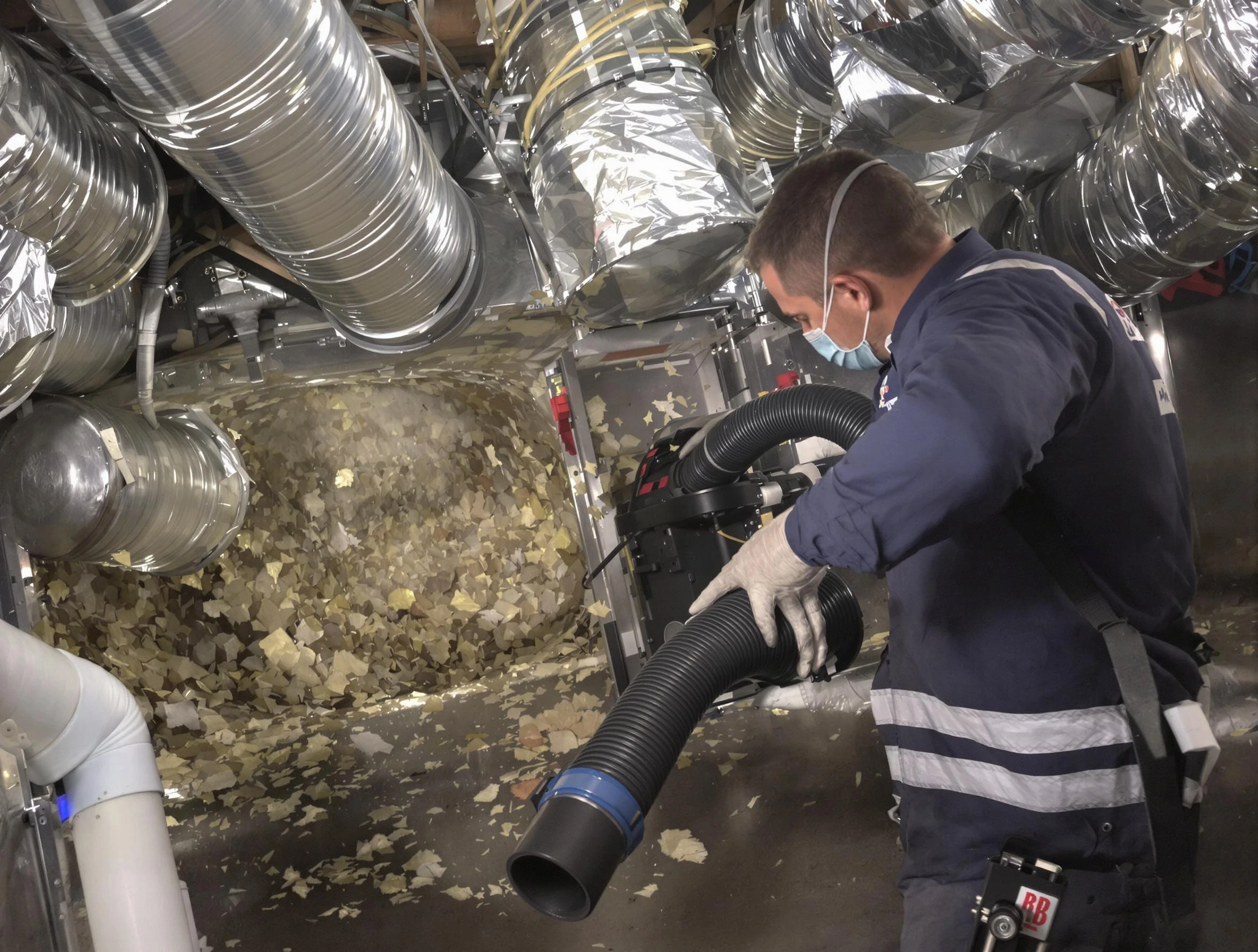 Piedmont Air Duct Cleaning specialist operating negative pressure cleaning equipment for thorough duct maintenance in Piedmont